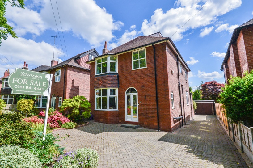 Image of Altrincham property for sale with Jameson and Partners estate agent For Sale sign outside